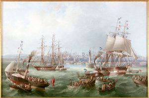 Opening of the South Outlet, Sunderland Docks, 1856